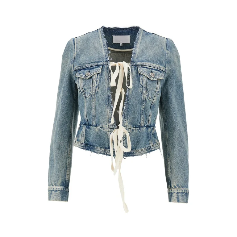 MAISON MARGIELA V-neck denim jacket Woman 40