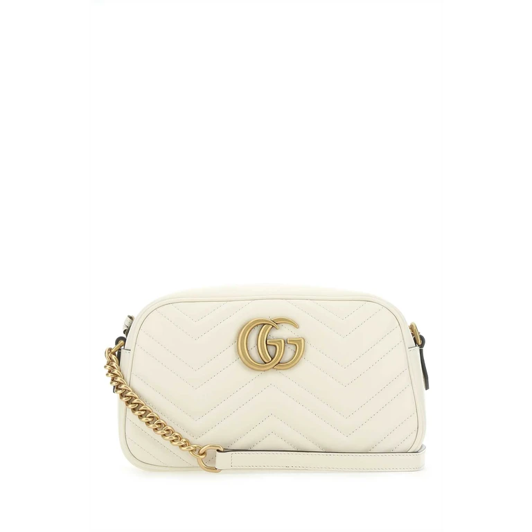 Gucci Ivory Leather Small Marmont Crossbody Bag 9022 Borse A Mano - Women