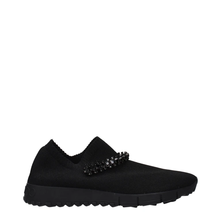 Jimmy Choo Black Fabric Slip-On Loafers - Women