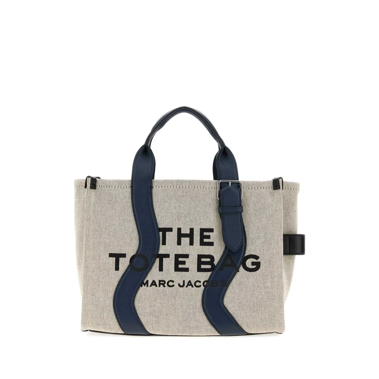 Grey Canvas Shopping The Tote Bag Ivorynavy Borse A Mano - Women