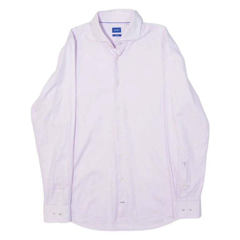 JOOP Slim Fit Mens Plain Shirt Pink Long Sleeve L