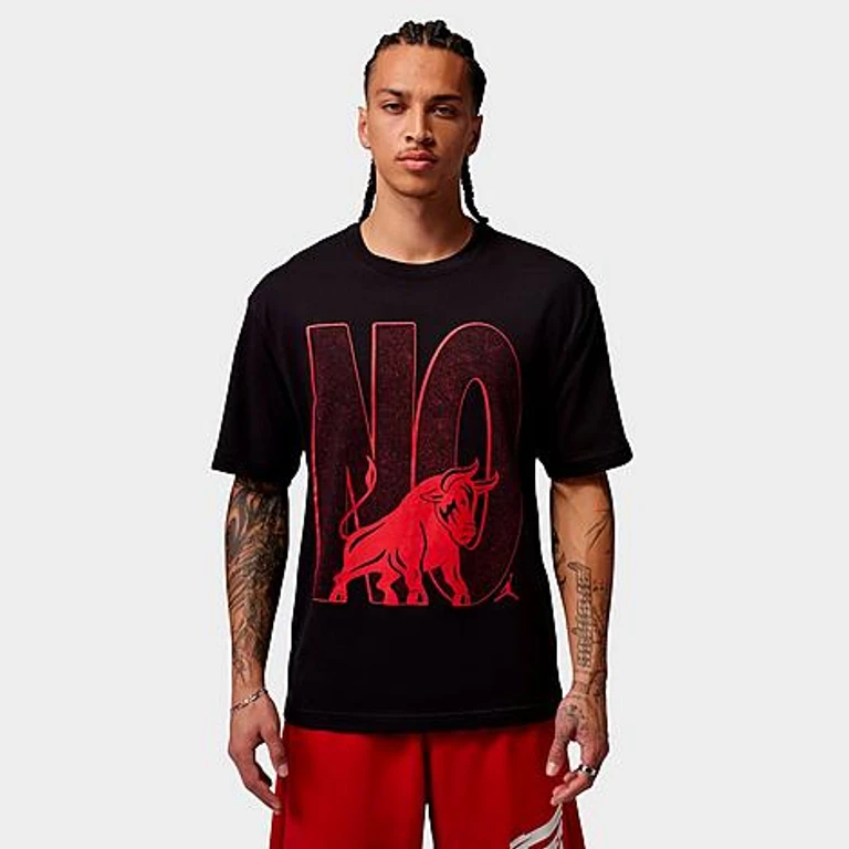 Jordan Men's Brooklyn Toro Graphic T-Shirt in Black Size: XS