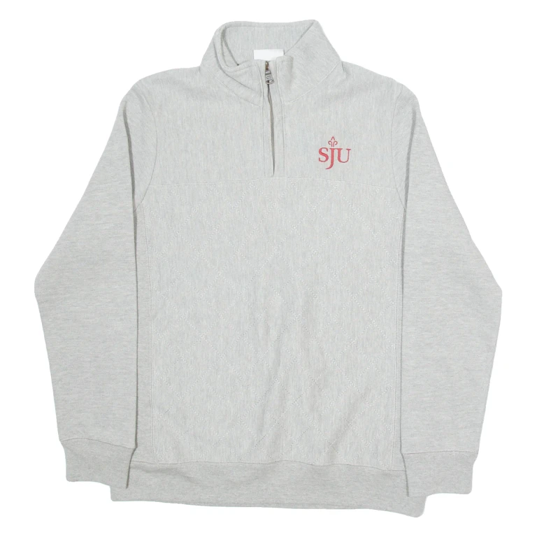 CHAMPION SJU Mens Sweatshirt Grey 1/4 Zip M