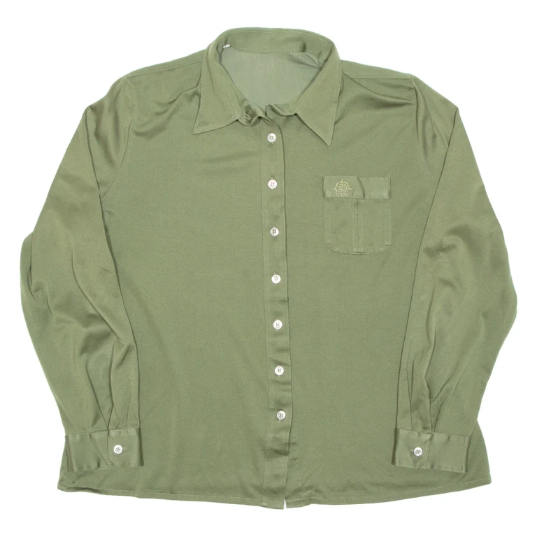 Womens Blouse Green Long Sleeve XL