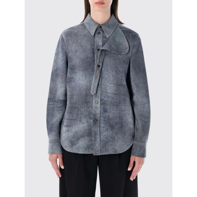 Long-Sleeved Suede Lambskin Shirt (859914V66X04690)