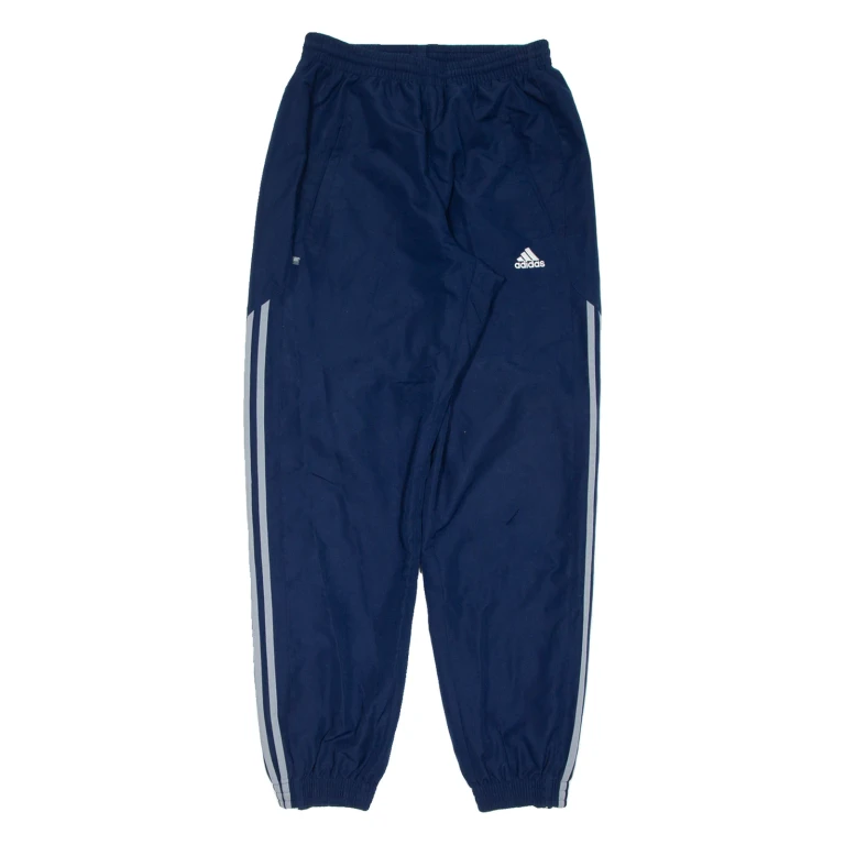 ADIDAS Mens Track Pants Blue Tapered S W28 L30