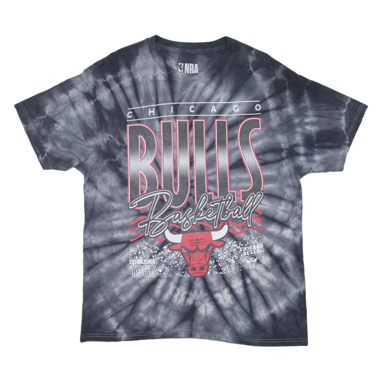 NBA Chicago Bulls Mens Tie Dye T-Shirt Grey USA L