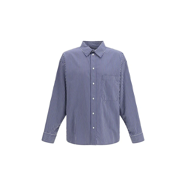 Balenciaga Blue Cotton Pattern Shirt - Men