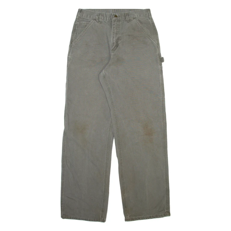 CARHARTT Carpenter Mens Trousers Grey Relaxed Straight W28 L31