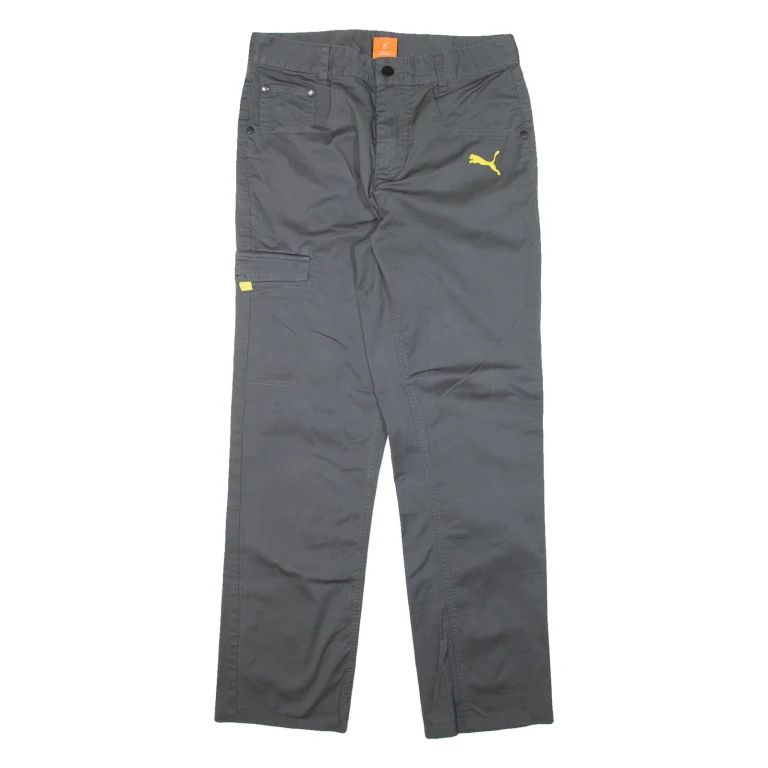 PUMA Womens Trousers Grey Regular Straight W30 L30