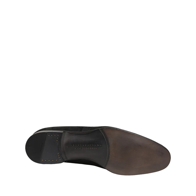Black Brocade Men Slip On Dress Loafers Shoes Leather - Men