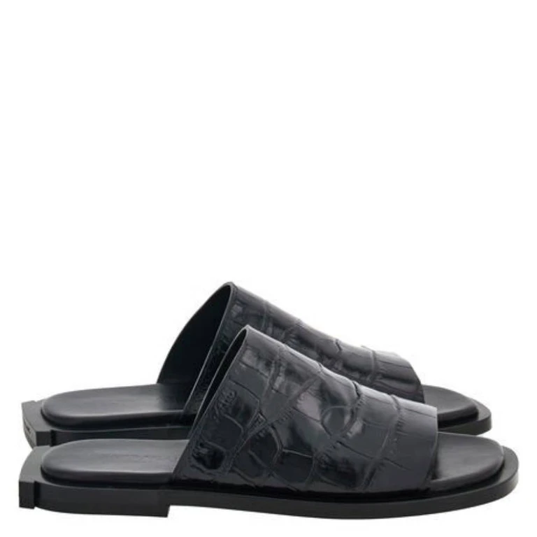 Gancini Heel Leather Mules, Size 9