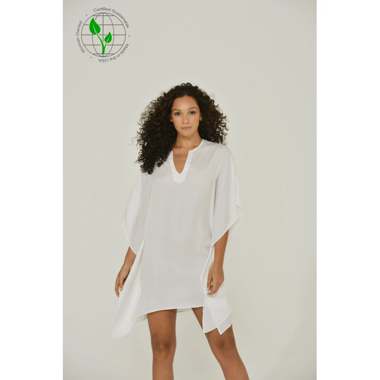 White Chiffon Caftan Tunic Top / Caftan Tunic Dress