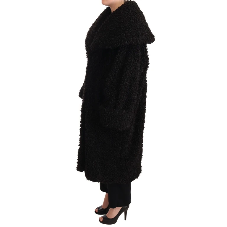 Dolce & Gabbana Black Polyester Fur Trench Coat Jacket Clothing - Women