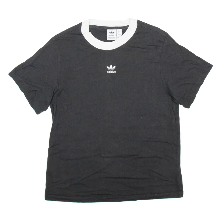 ADIDAS Womens T-Shirt Black UK 4