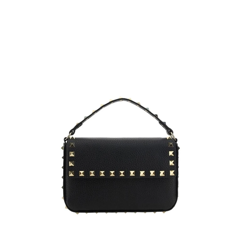 Valentino Garavani Black Calf Leather Bos Taurus Shoulder Bag - Women