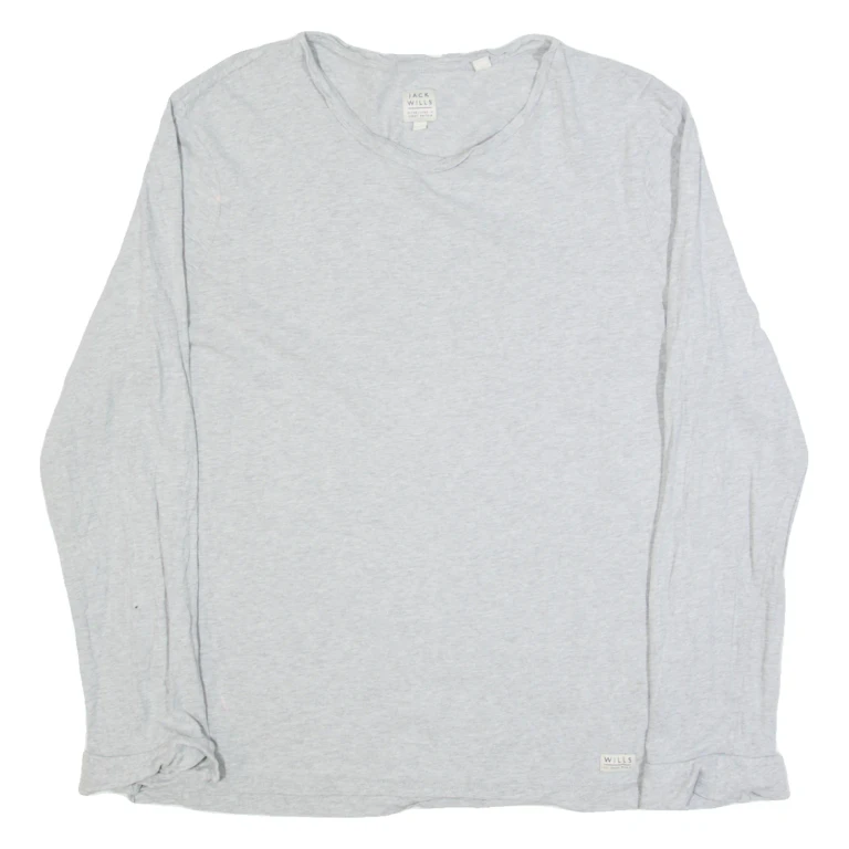 JACK WILLS Mens T-Shirt Grey Long Sleeve L
