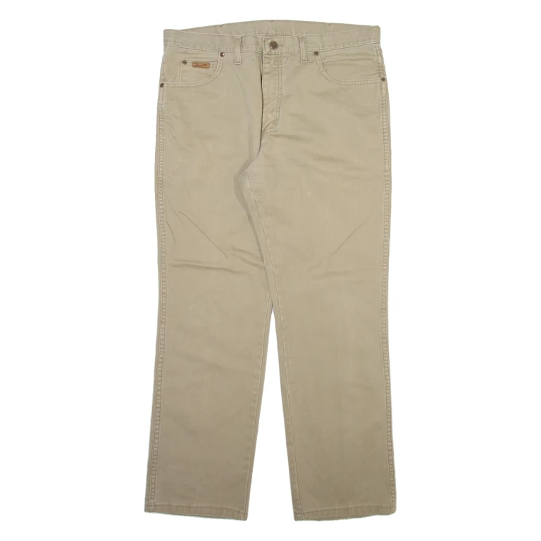 WRANGLER Mens Trousers Beige Regular Straight W35 L30