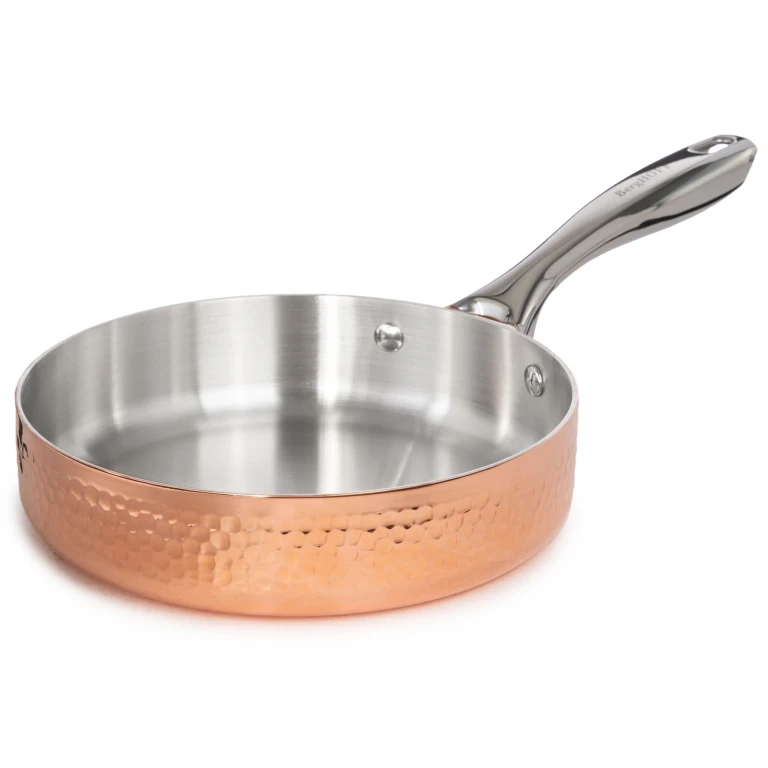 Vintage Tri-Ply Copper 8" Deep Skillet, Hammered