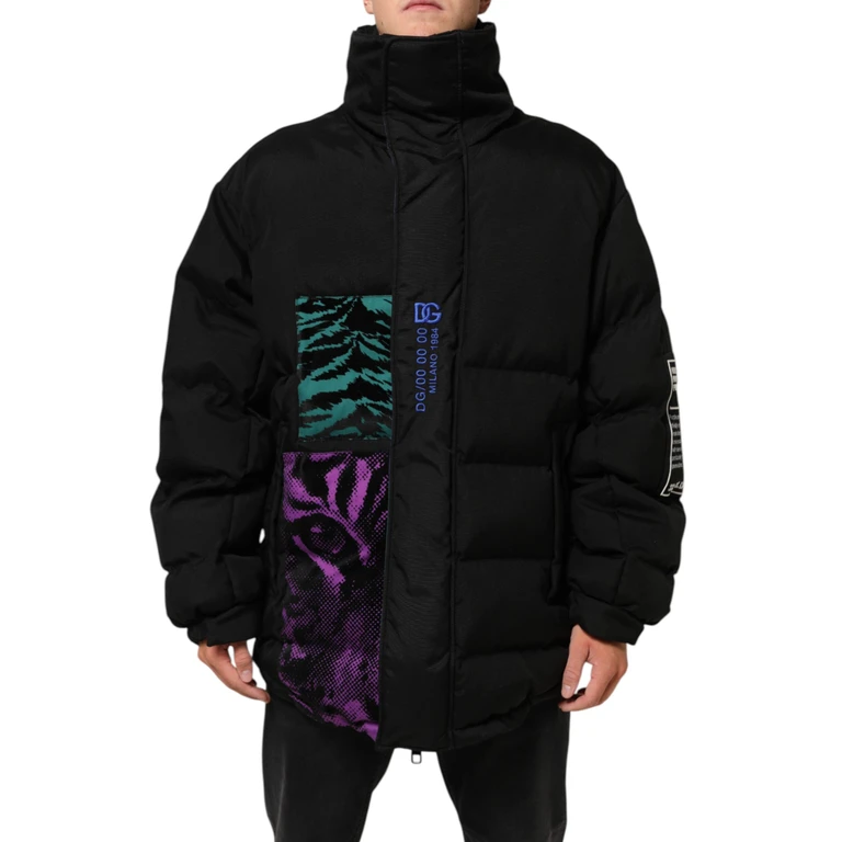 Dolce & Gabbana Black Nylon Puffer Men Full Zip Jacket Co+pa Clothing - Men