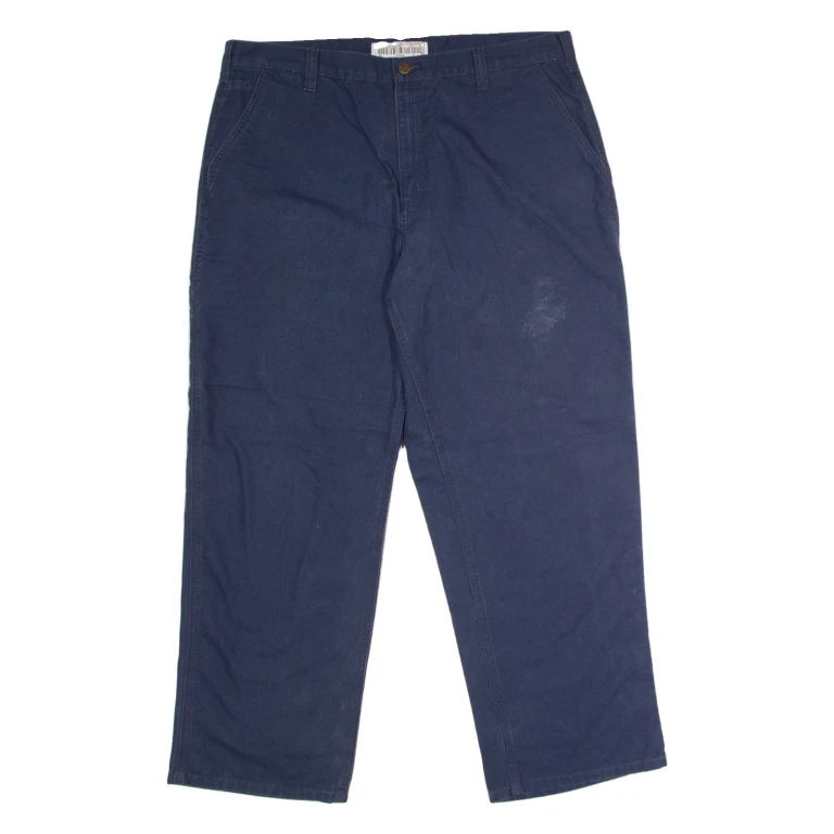 CARHARTT Carpenter Workwear Mens Canvas Trousers Blue Relaxed Straight W38 L30