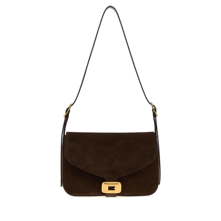 Balenciaga Dark Brown Suede Medium Clicca Shoulder Bag Muscade Borse A Mano - Women