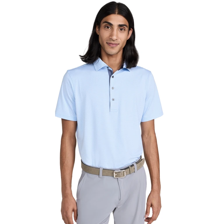 Greyson Saranac Striped Polo Falcon/Wolf Blue S