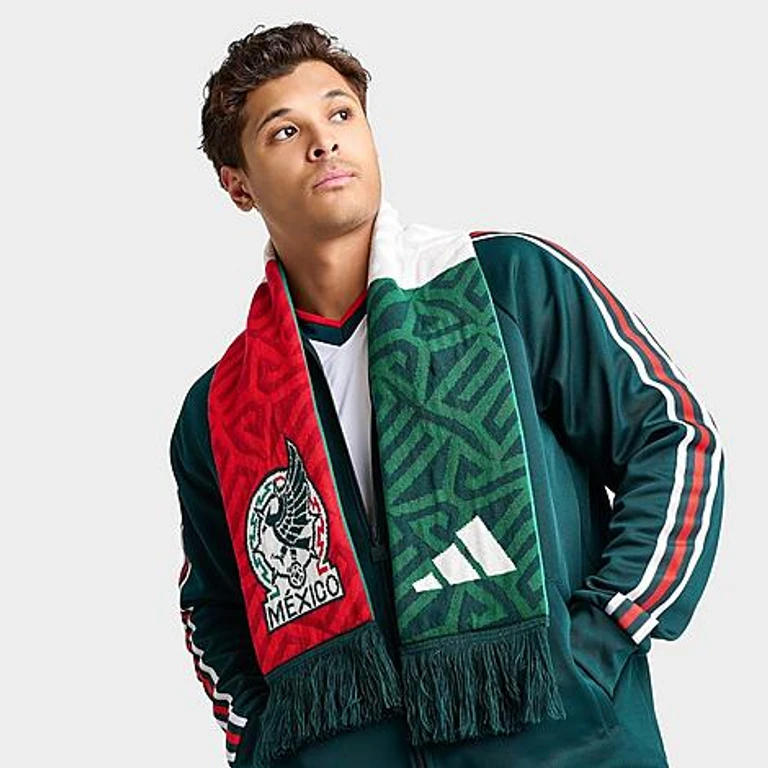 adidas FMF Mexico Scarf in Bold Green/Aurora Ivy