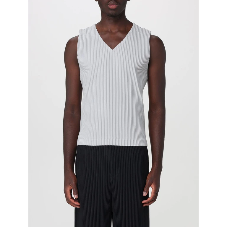HOMME PLISSE' ISSEY MIYAKE Pleated V-Neck Tank Top Homme Plissé Issey Miyake in Technical Crêpe (HP67JE51011)