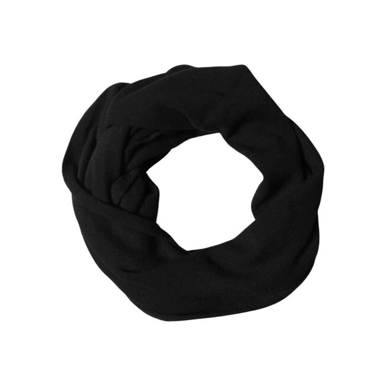 Dolce & Gabbana Black Wool Knit Neck Wrap Shawl Men Scarf - Men