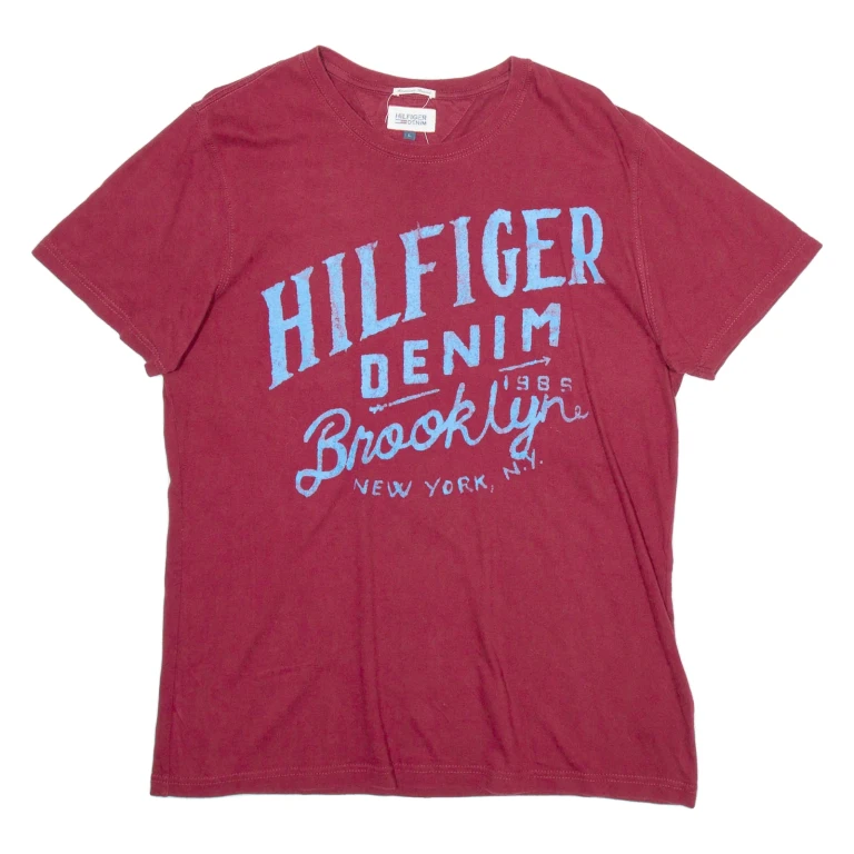 TOMMY HILFIGER Mens T-Shirt Red L