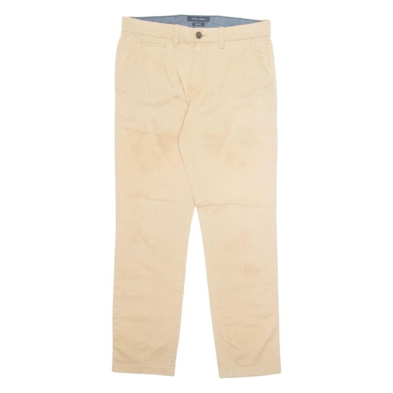 TOMMY HILFIGER Chino Mens Trousers Beige Slim Tapered W30 L30