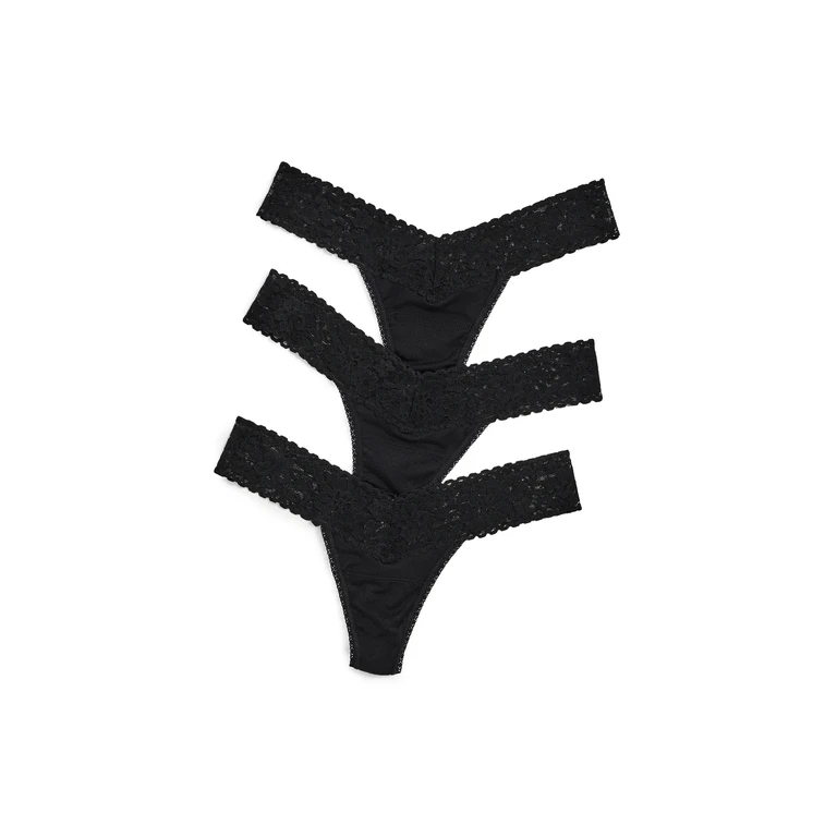 Hanky Panky DreamEase Low Rise Thong 3 Pack Black One Size