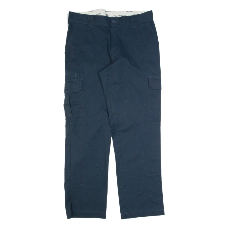 DICKIES Workwear Mens Trousers Blue Regular Straight W34 L32