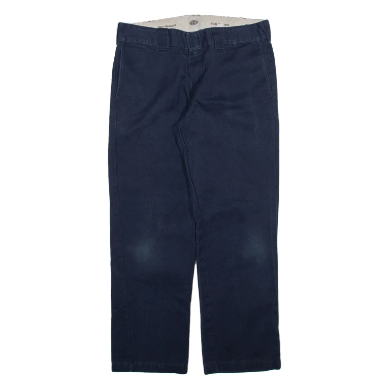 DICKIES Mens Trousers Blue Slim Straight W34 L29
