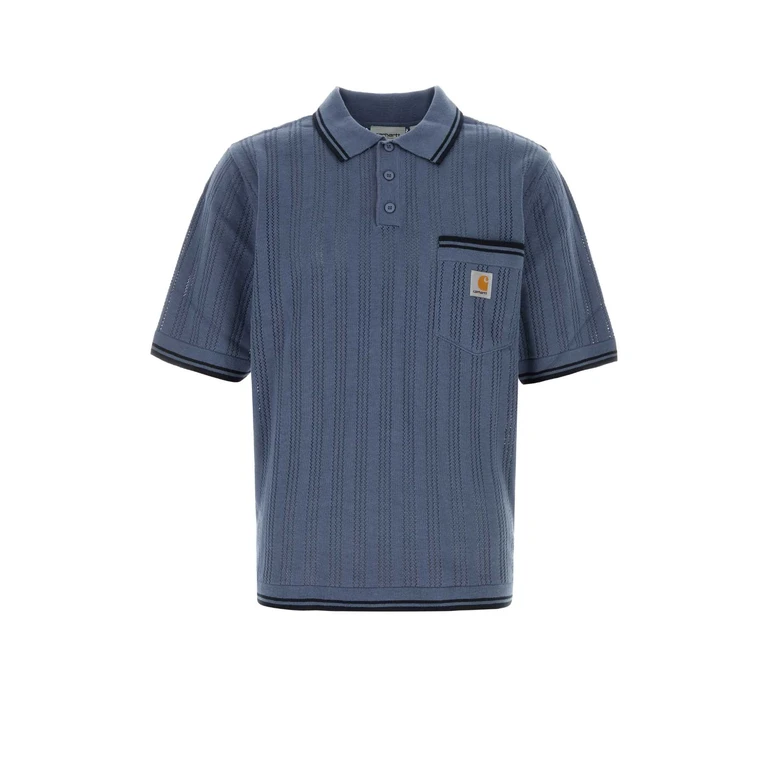 Carhartt Wip Air Force Blue Cotton S-S Ramsey Polo Velvetbluedeepnigh Exterior - Men