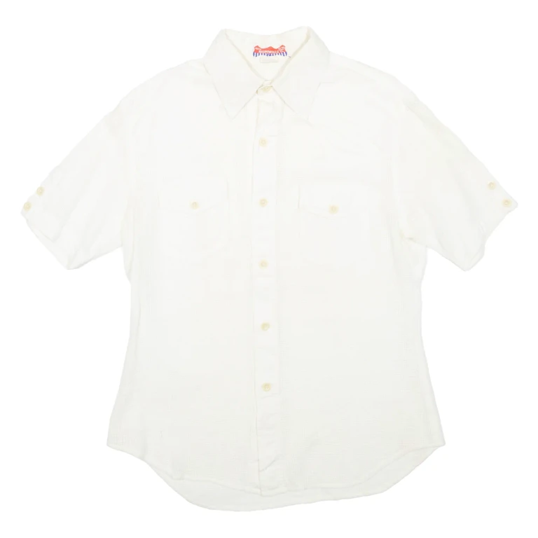 Mens Plain Shirt Cream XL