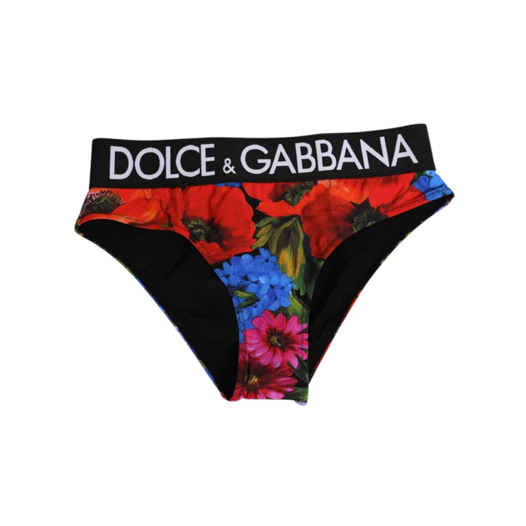 Dolce & Gabbana Black Floral Print High Waist Panty Underwear 28+pa Clothing - Women