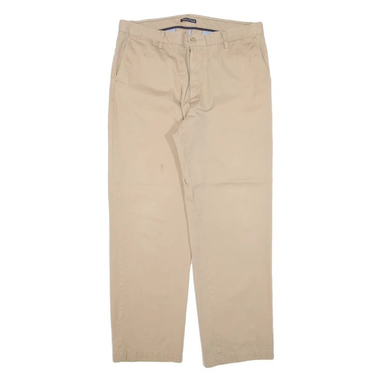 NAUTICA Chino Mens Trousers Beige Relaxed Straight W36 L32