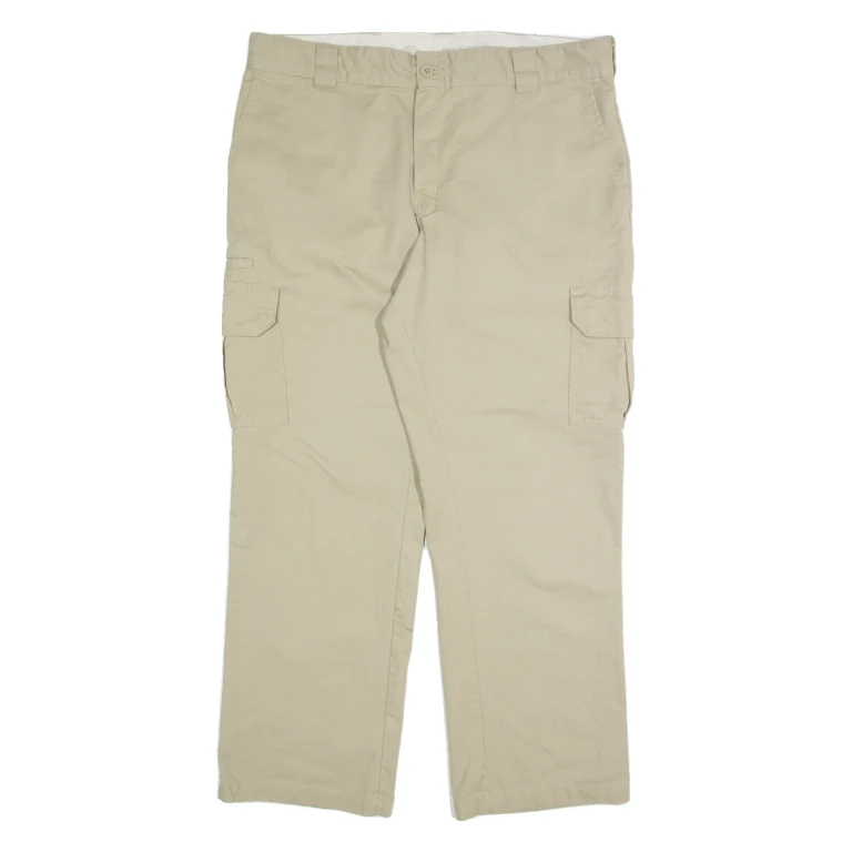 DICKIES Cargo Mens Trousers Beige Regular Straight W38 L30