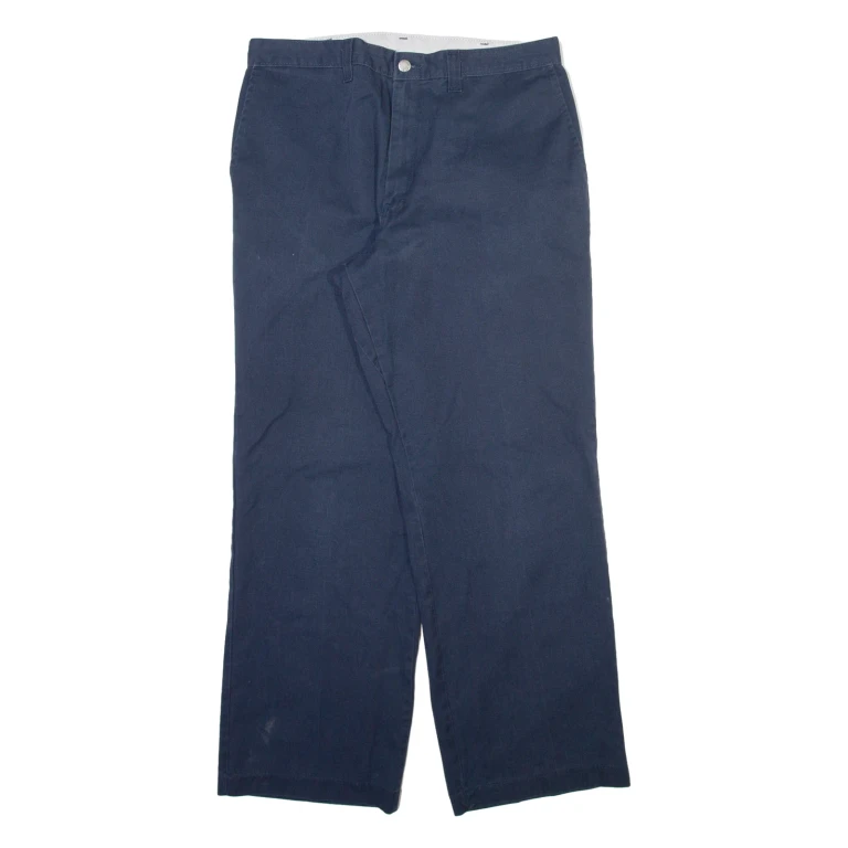 DICKIES Mens Trousers Blue Regular Straight W36 L32
