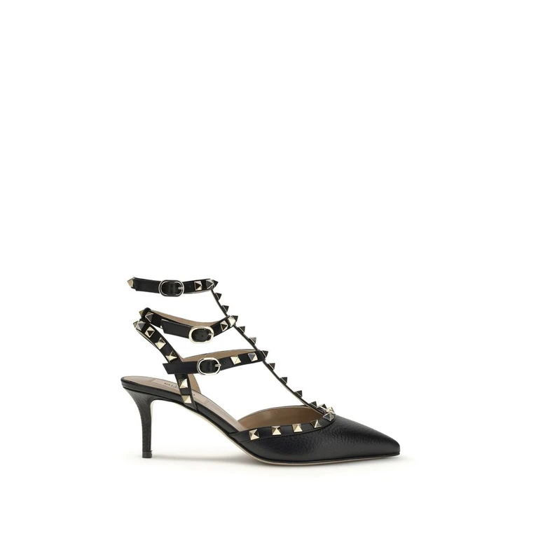 Valentino Garavani Black Calf Leather Bos Taurus High Heel Pumps - Women