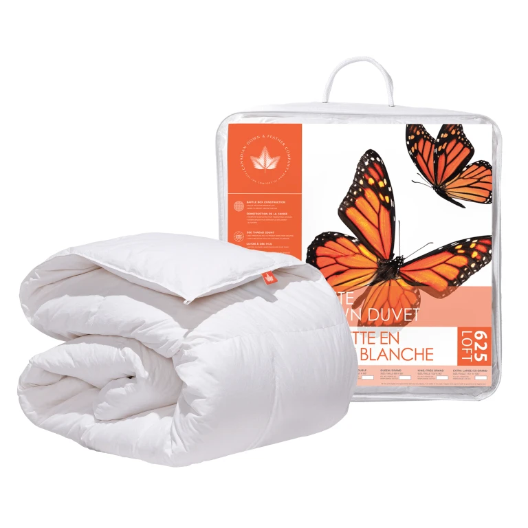 625 Loft White Down Comforter, Regular Weight