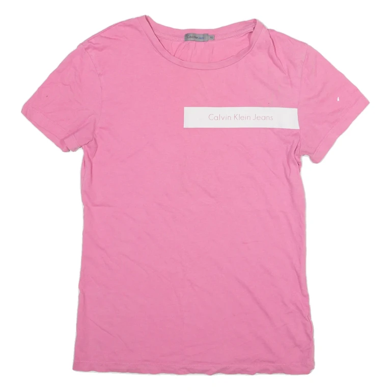 CALVIN KLEIN JEANS Womens T-Shirt Pink XS
