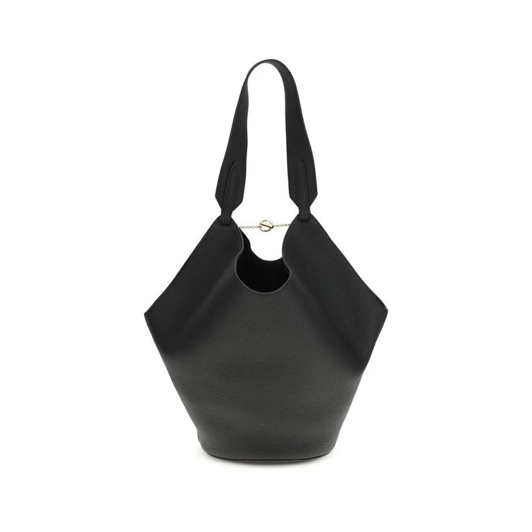 Khaite Black Calf Leather Bos Taurus Shoulder Bag - Women