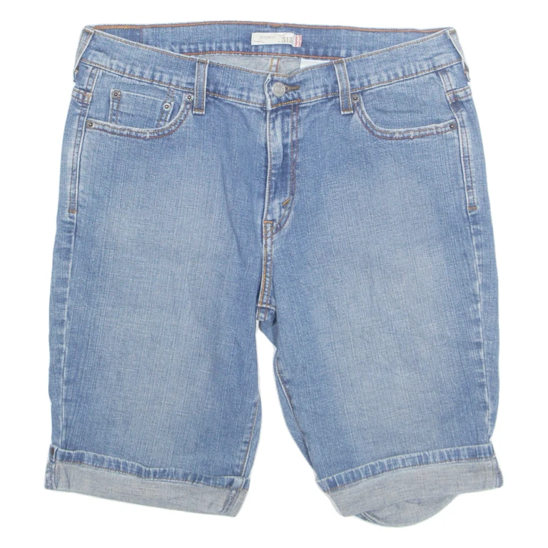 LEVI'S Turn Up 512 Womens Denim Shorts Blue Relaxed L W33