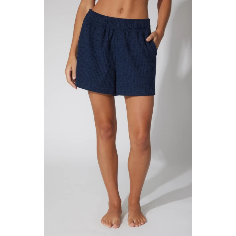 Ribbed Wide Leg Lounge Short