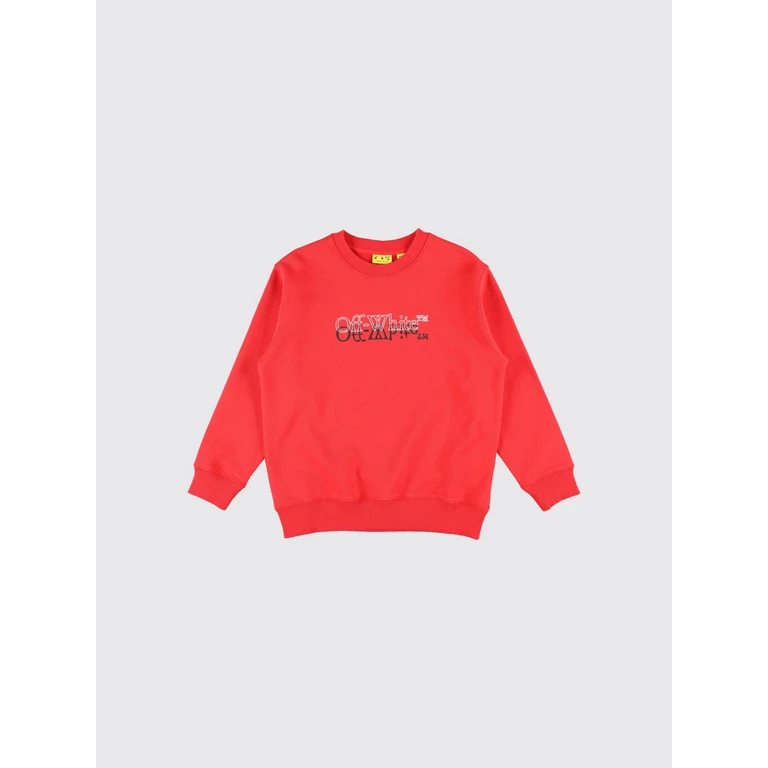Off-White Kids Boy's Crewneck Cotton Jumper with Printed Logo (OBBA001S26FLE001600)