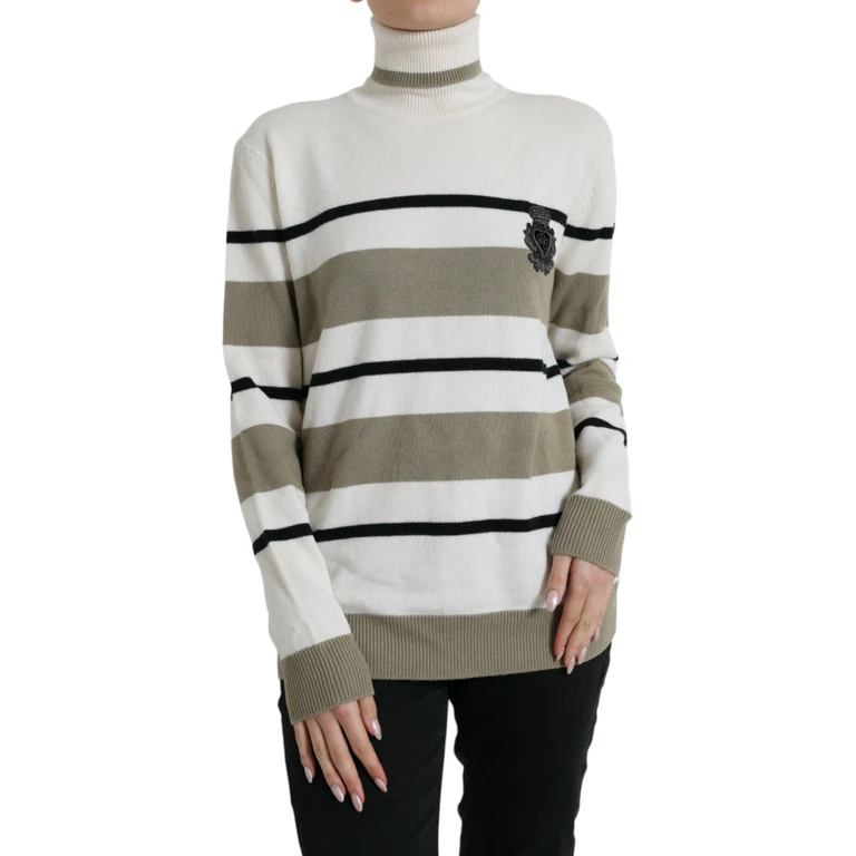 Dolce & Gabbana Multicolor Stripe Wool Logo Pullover Sweater Virgin Clothing - Women
