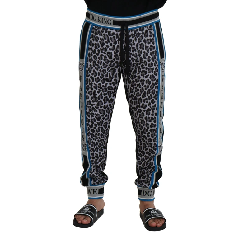 Dolce & Gabbana Multicolor Dg King Leopard Print Jogger Pants Polyester - Men